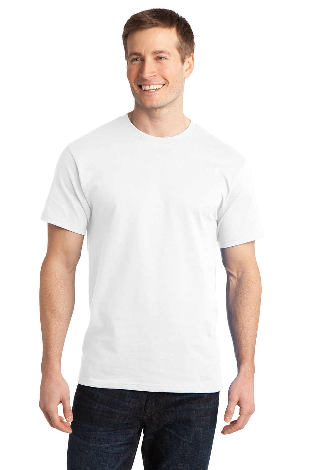 Port & Company PC150 Mens Short Sleeve Crewneck T-Shirt White Front