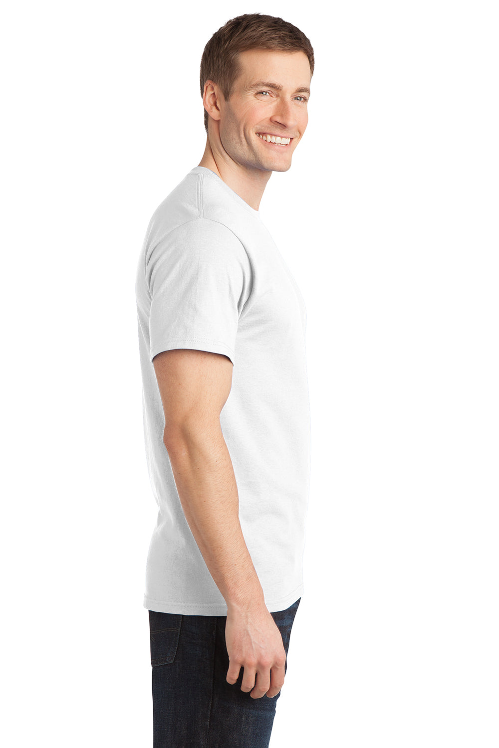 Port & Company PC150 Mens Short Sleeve Crewneck T-Shirt White Side