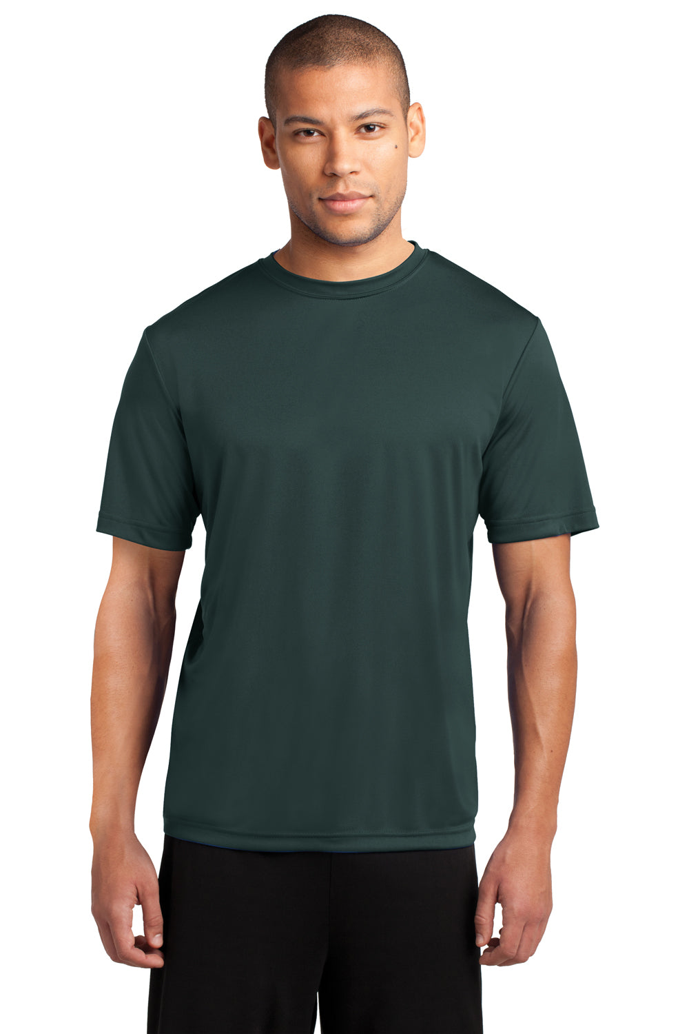 Port & Company PC380 Mens Dry Zone Performance Moisture Wicking Short Sleeve Crewneck T-Shirt Dark Green Front