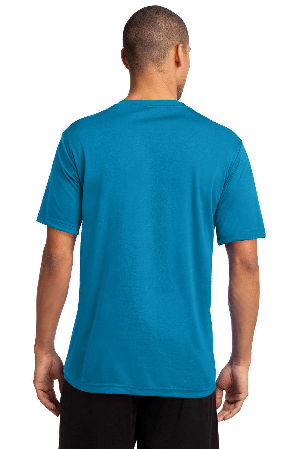 Port & Company PC380 Mens Dry Zone Performance Moisture Wicking Short Sleeve Crewneck T-Shirt Neon Blue Back