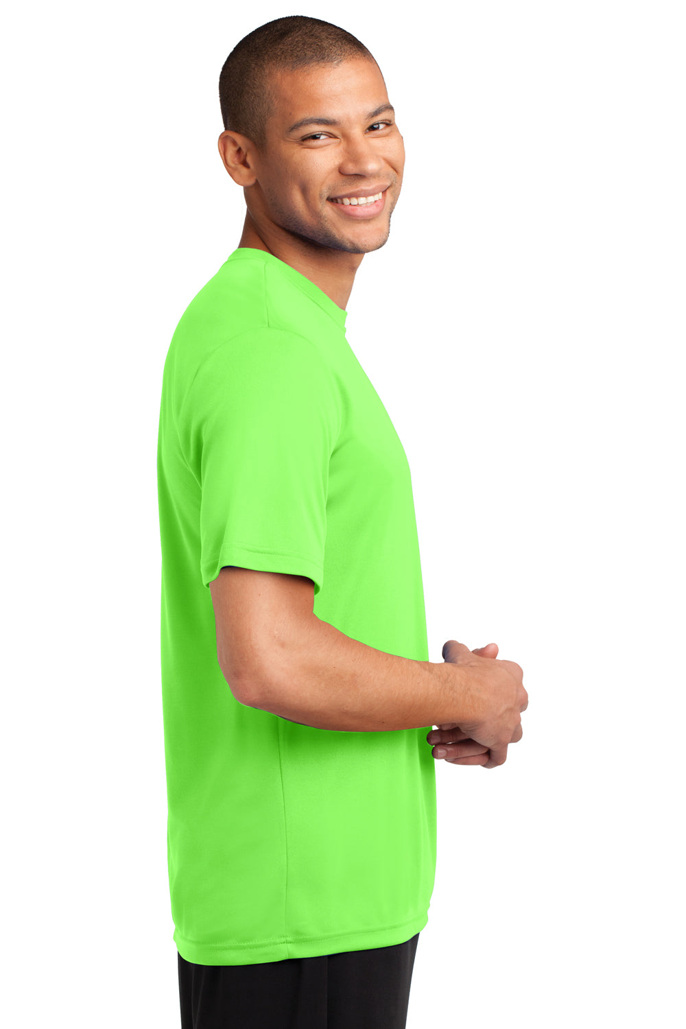 Port & Company PC380 Mens Dry Zone Performance Moisture Wicking Short Sleeve Crewneck T-Shirt Neon Green Side