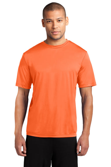 Port & Company PC380 Mens Dry Zone Performance Moisture Wicking Short Sleeve Crewneck T-Shirt Neon Orange Front