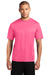 Port & Company PC380 Mens Dry Zone Performance Moisture Wicking Short Sleeve Crewneck T-Shirt Neon Pink Front