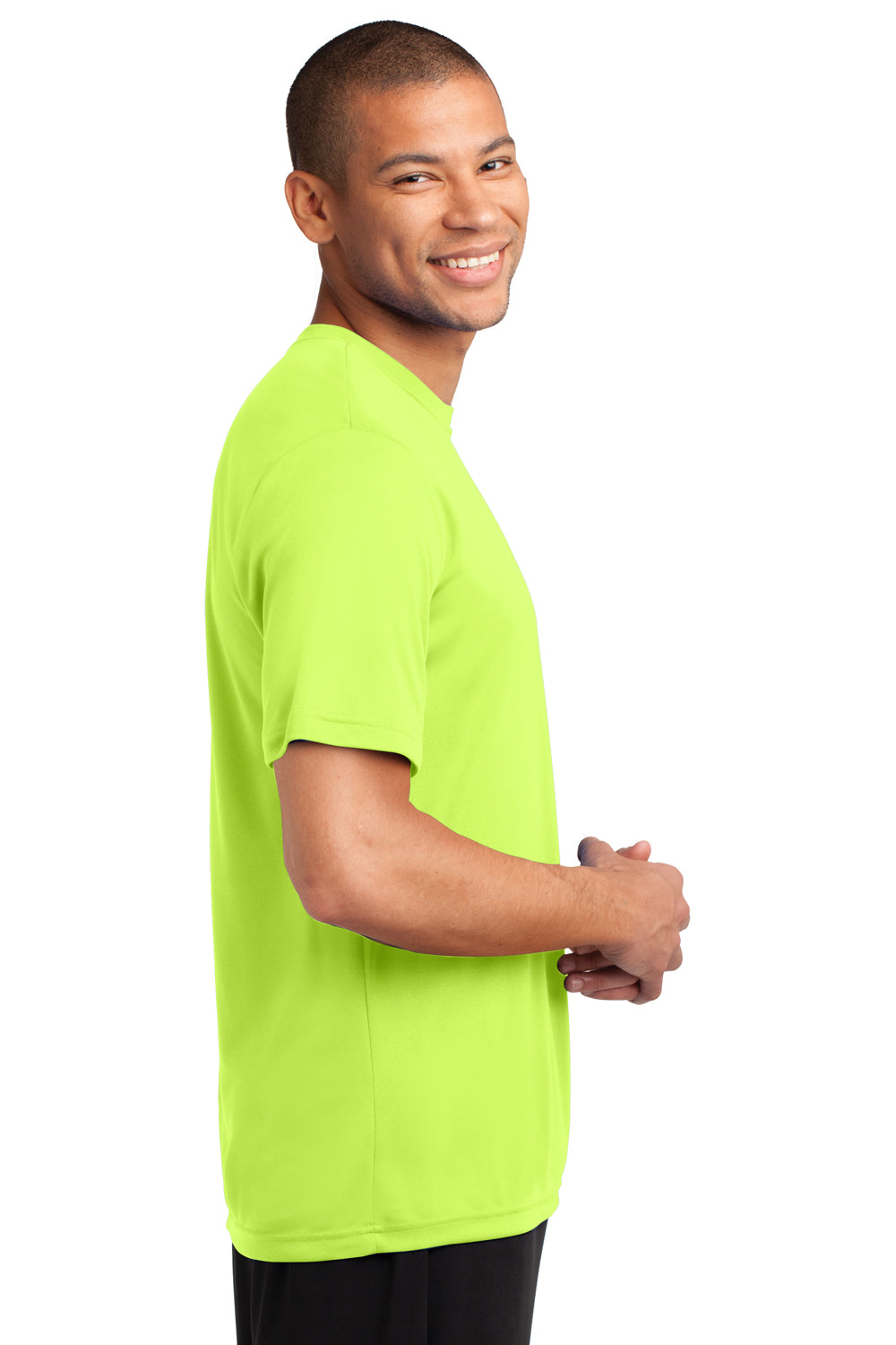 Port & Company PC380 Mens Dry Zone Performance Moisture Wicking Short Sleeve Crewneck T-Shirt Neon Yellow Side