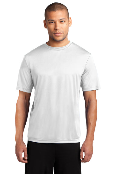 Port & Company PC380 Mens Dry Zone Performance Moisture Wicking Short Sleeve Crewneck T-Shirt White Front
