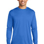 Port & Company Mens Dry Zone Performance Moisture Wicking Long Sleeve Crewneck T-Shirt - Royal Blue