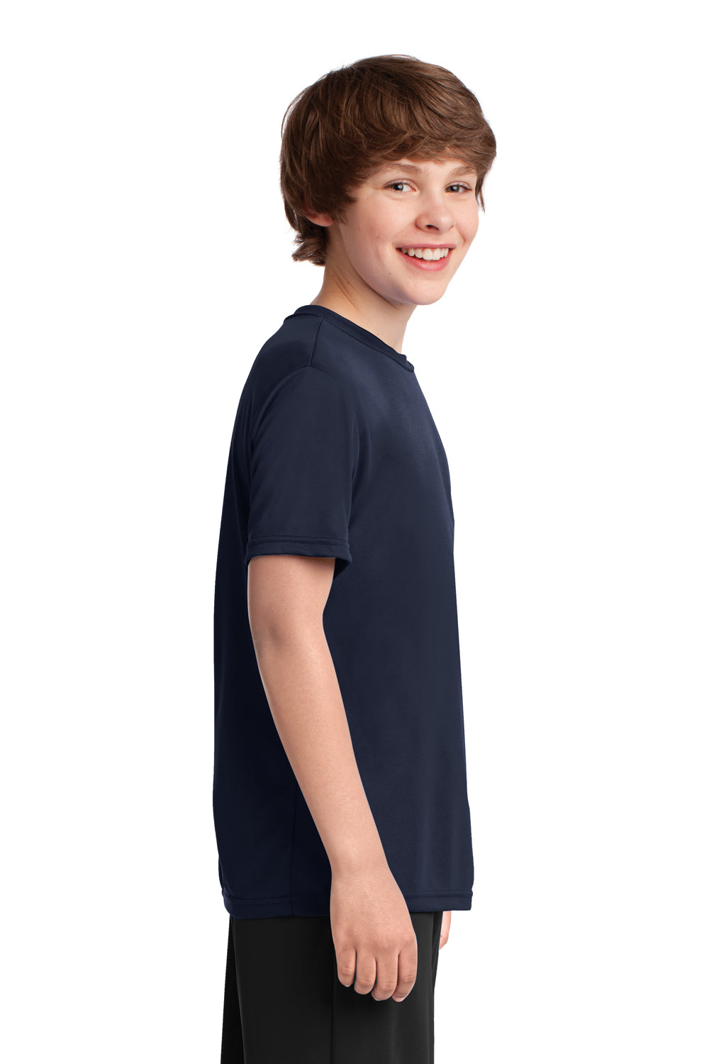 Port & Company PC380Y Youth Dry Zone Performance Moisture Wicking Short Sleeve Crewneck T-Shirt Navy Blue Side