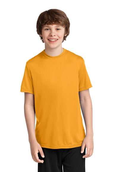 Port & Company PC380Y Youth Dry Zone Performance Moisture Wicking Short Sleeve Crewneck T-Shirt Gold Front
