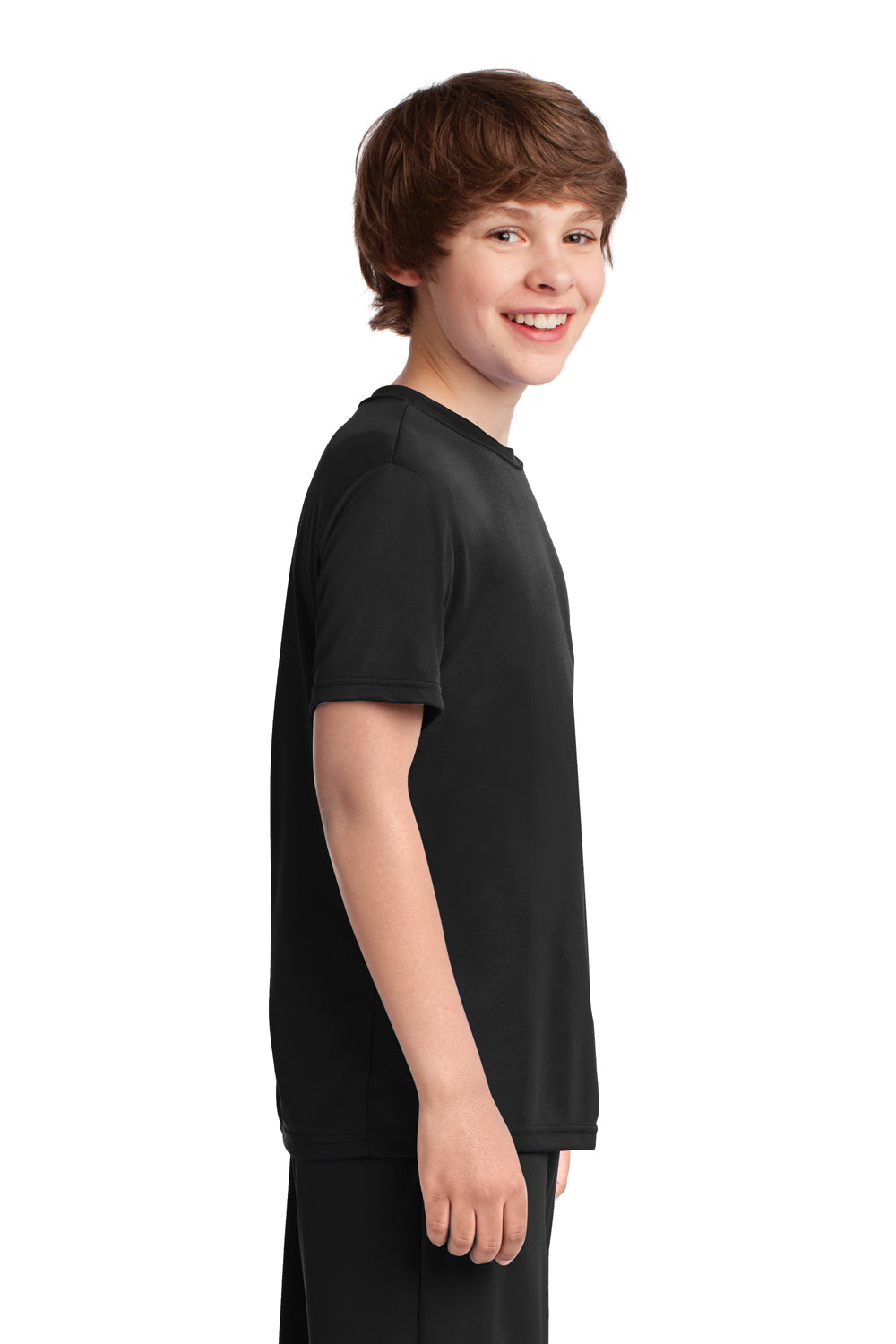 Port & Company PC380Y Youth Dry Zone Performance Moisture Wicking Short Sleeve Crewneck T-Shirt Black Side