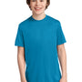 Port & Company Youth Dry Zone Performance Moisture Wicking Short Sleeve Crewneck T-Shirt - Neon Blue