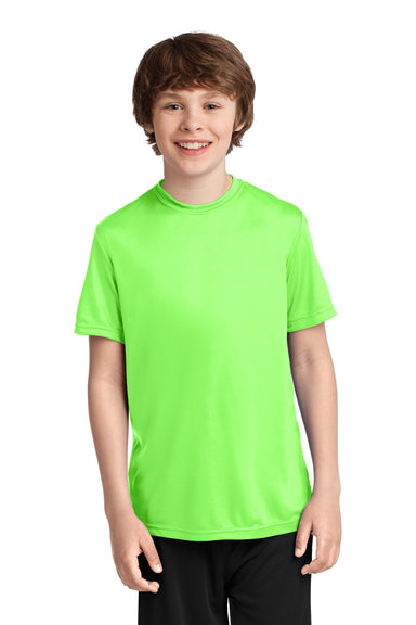 Port & Company PC380Y Youth Dry Zone Performance Moisture Wicking Short Sleeve Crewneck T-Shirt Neon Green Front