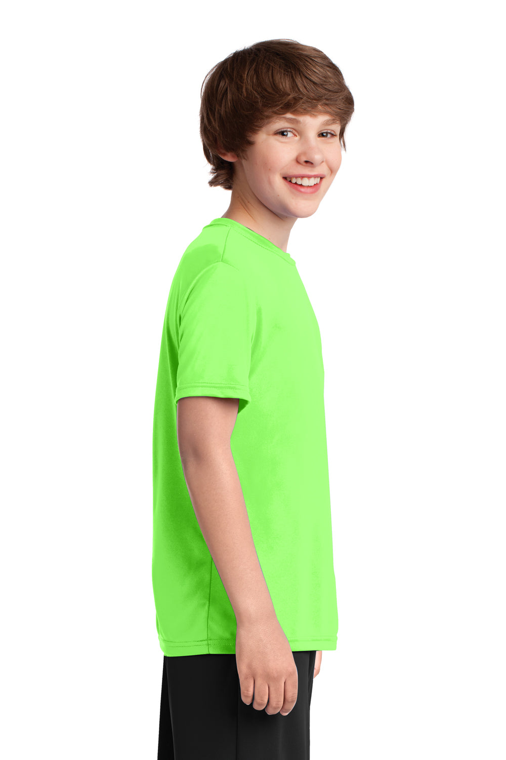 Port & Company PC380Y Youth Dry Zone Performance Moisture Wicking Short Sleeve Crewneck T-Shirt Neon Green Side