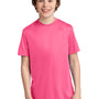 Port & Company Youth Dry Zone Performance Moisture Wicking Short Sleeve Crewneck T-Shirt - Neon Pink