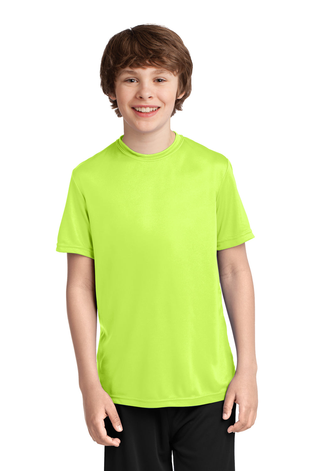 Port & Company PC380Y Youth Dry Zone Performance Moisture Wicking Short Sleeve Crewneck T-Shirt Neon Yellow Front