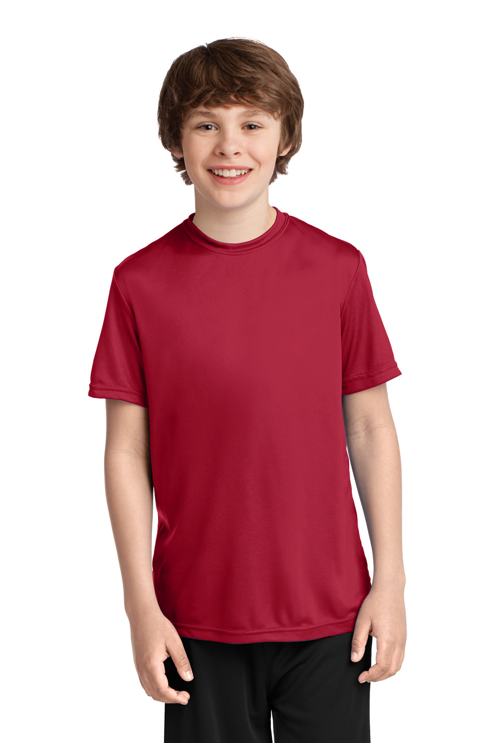 Port & Company PC380Y Youth Dry Zone Performance Moisture Wicking Short Sleeve Crewneck T-Shirt Red Front