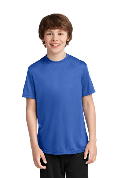 Port & Company PC380Y Youth Dry Zone Performance Moisture Wicking Short Sleeve Crewneck T-Shirt Royal Blue Front
