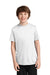 Port & Company PC380Y Youth Dry Zone Performance Moisture Wicking Short Sleeve Crewneck T-Shirt White Front