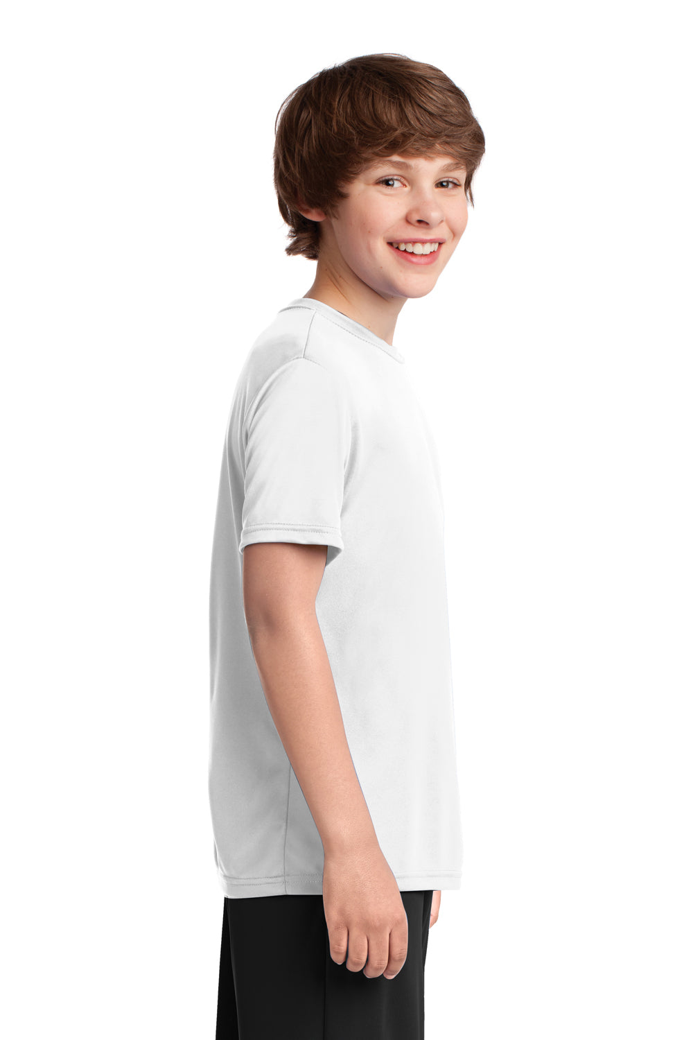 Port & Company PC380Y Youth Dry Zone Performance Moisture Wicking Short Sleeve Crewneck T-Shirt White Side