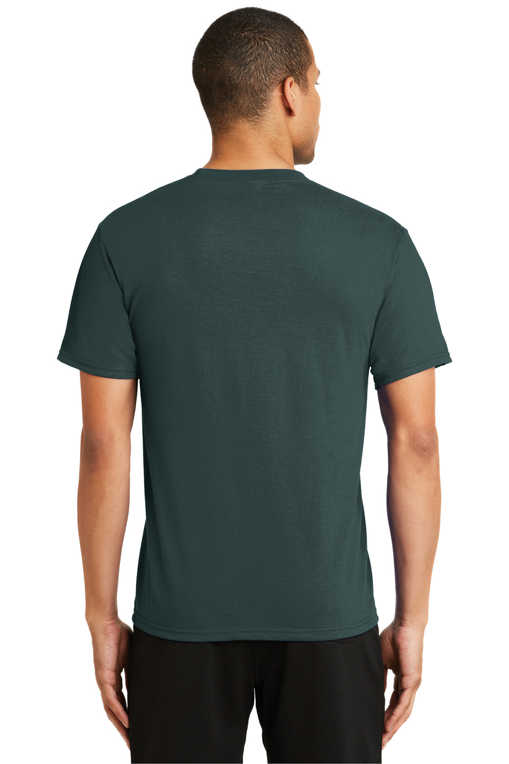 Port & Company PC381 Mens Dry Zone Performance Moisture Wicking Short Sleeve Crewneck T-Shirt Dark Green Back