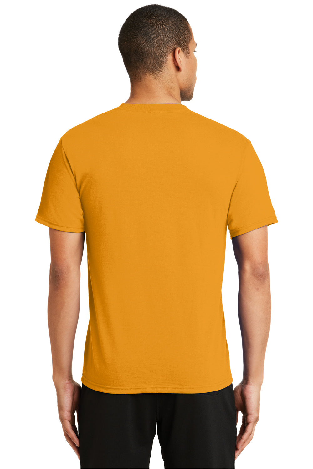 Port & Company PC381 Mens Dry Zone Performance Moisture Wicking Short Sleeve Crewneck T-Shirt Gold Back