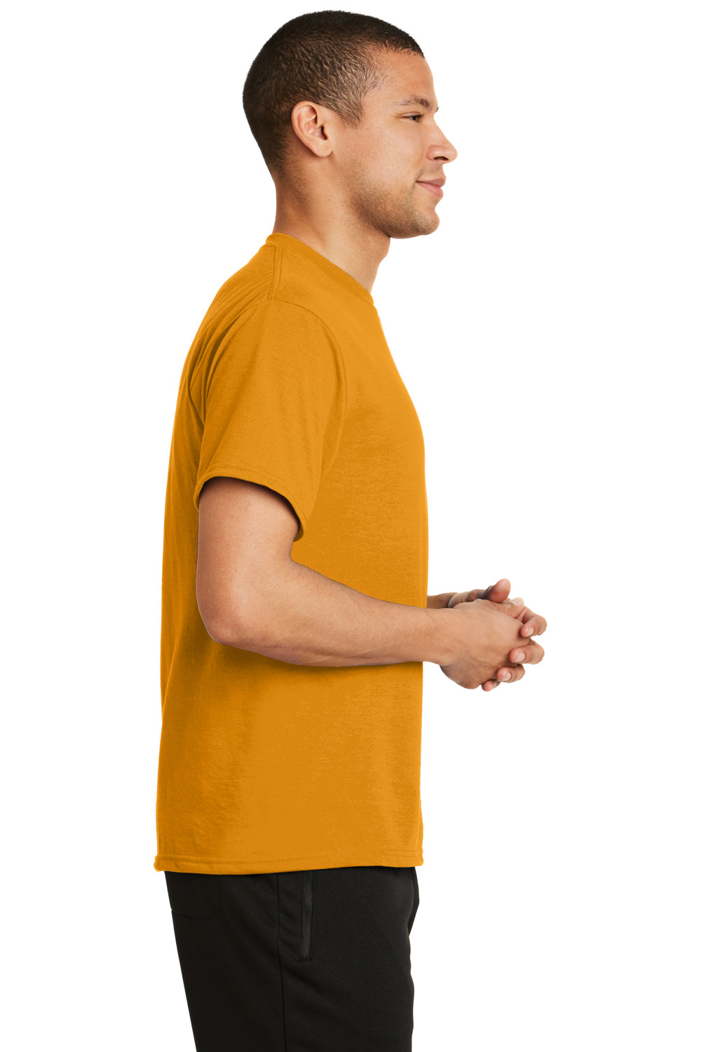 Port & Company PC381 Mens Dry Zone Performance Moisture Wicking Short Sleeve Crewneck T-Shirt Gold Side