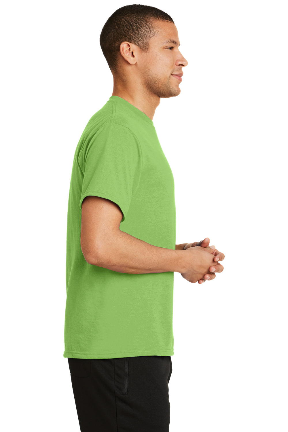 Port & Company PC381 Mens Dry Zone Performance Moisture Wicking Short Sleeve Crewneck T-Shirt Lime Green Side