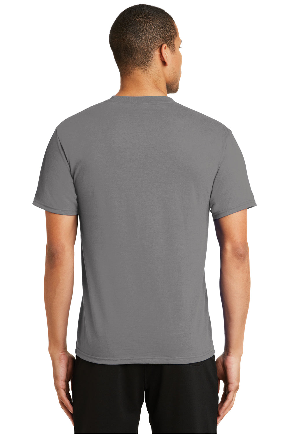Port & Company PC381 Mens Dry Zone Performance Moisture Wicking Short Sleeve Crewneck T-Shirt Medium Grey Back