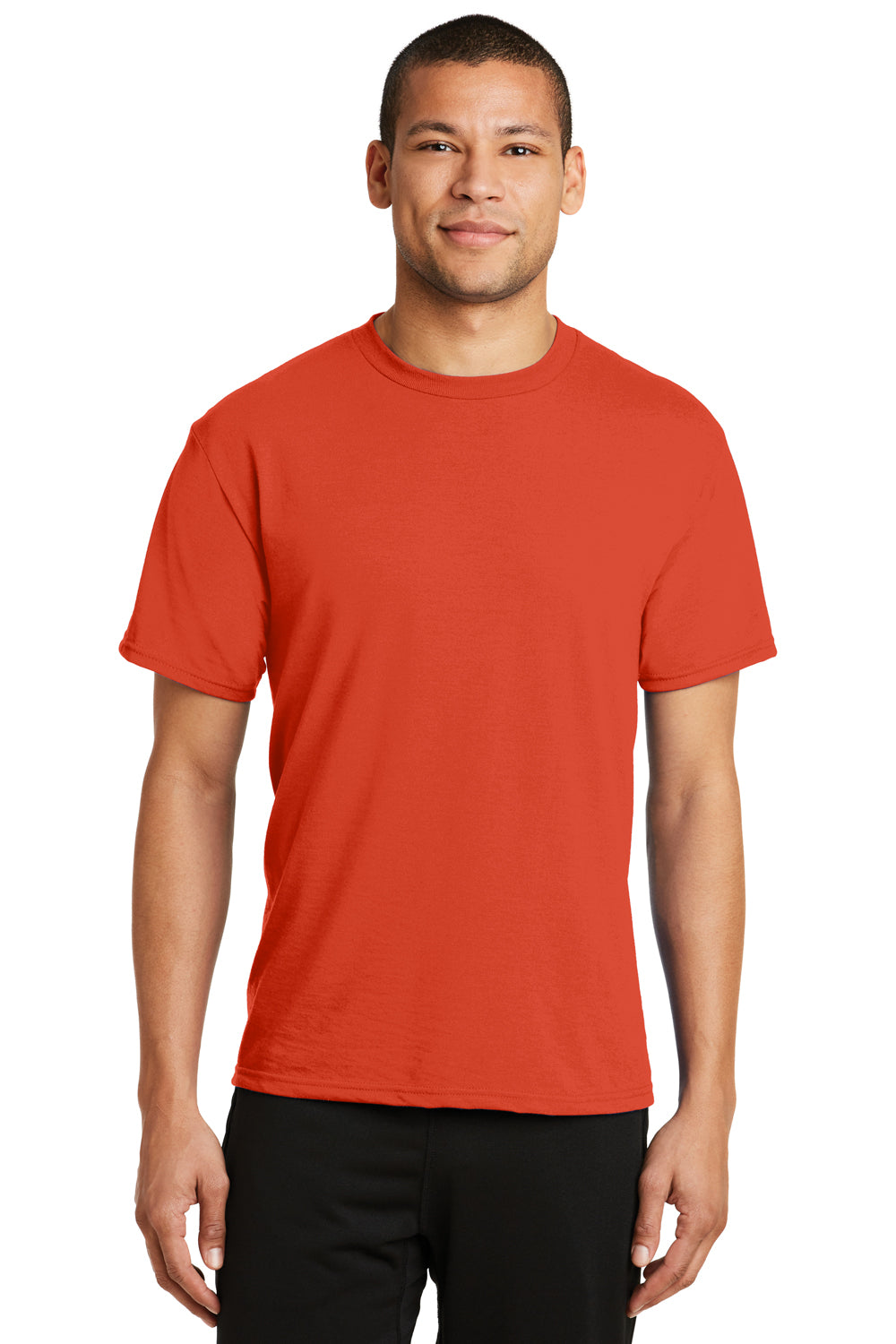 Port & Company PC381 Mens Dry Zone Performance Moisture Wicking Short Sleeve Crewneck T-Shirt Orange Front