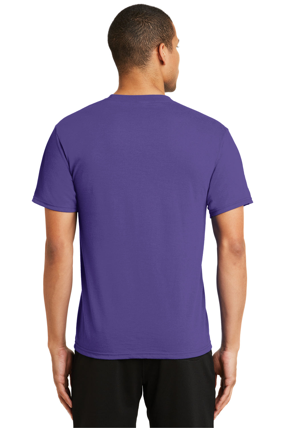 Port & Company PC381 Mens Dry Zone Performance Moisture Wicking Short Sleeve Crewneck T-Shirt Purple Back
