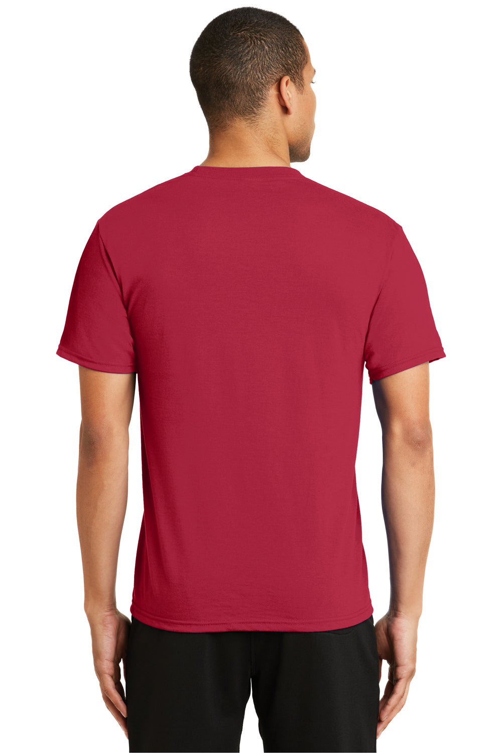 Port & Company PC381 Mens Dry Zone Performance Moisture Wicking Short Sleeve Crewneck T-Shirt Red Back