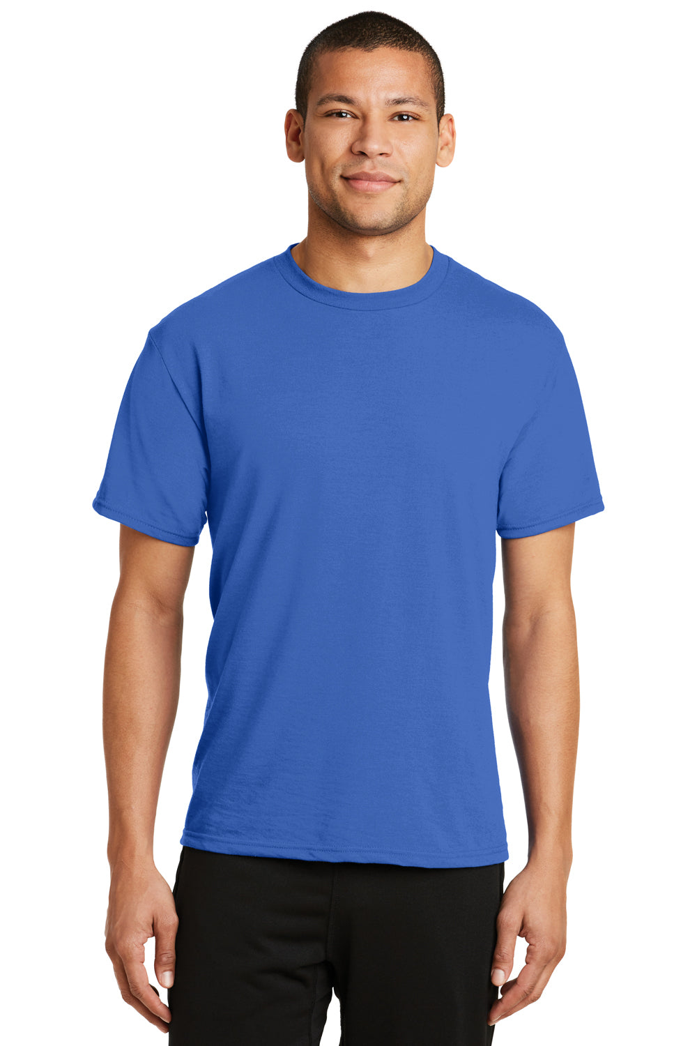 Port & Company PC381 Mens Dry Zone Performance Moisture Wicking Short Sleeve Crewneck T-Shirt Royal Blue Front