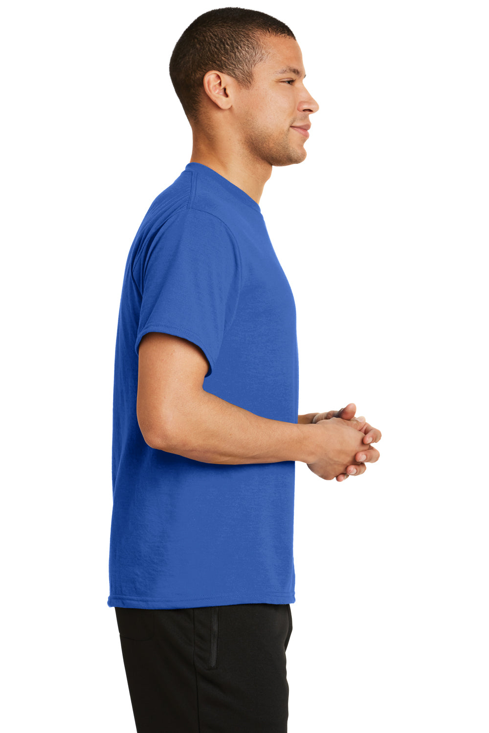 Port & Company PC381 Mens Dry Zone Performance Moisture Wicking Short Sleeve Crewneck T-Shirt Royal Blue Side