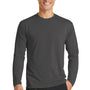 Port & Company Mens Dry Zone Performance Moisture Wicking Long Sleeve Crewneck T-Shirt - Charcoal Grey