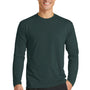 Port & Company Mens Dry Zone Performance Moisture Wicking Long Sleeve Crewneck T-Shirt - Dark Green