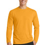 Port & Company Mens Dry Zone Performance Moisture Wicking Long Sleeve Crewneck T-Shirt - Gold