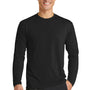 Port & Company Mens Dry Zone Performance Moisture Wicking Long Sleeve Crewneck T-Shirt - Jet Black