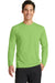 Port & Company PC381LS Mens Dry Zone Performance Moisture Wicking Long Sleeve Crewneck T-Shirt Lime Green Front