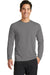 Port & Company PC381LS Mens Dry Zone Performance Moisture Wicking Long Sleeve Crewneck T-Shirt Medium Grey Front