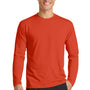 Port & Company Mens Dry Zone Performance Moisture Wicking Long Sleeve Crewneck T-Shirt - Orange