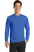 Port & Company PC381LS Mens Dry Zone Performance Moisture Wicking Long Sleeve Crewneck T-Shirt Royal Blue Front