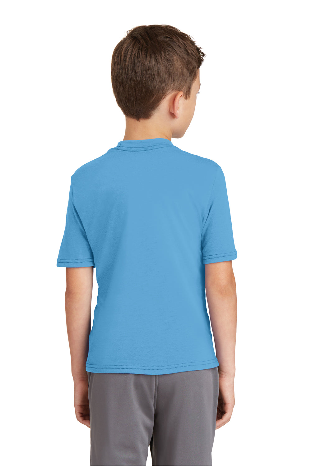 Port & Company PC381Y Youth Dry Zone Performance Moisture Wicking Short Sleeve Crewneck T-Shirt Aqua Blue Back