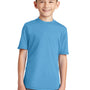 Port & Company Youth Dry Zone Performance Moisture Wicking Short Sleeve Crewneck T-Shirt - Aquatic Blue - Closeout