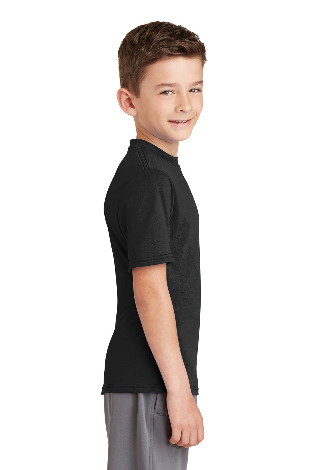 Port & Company PC381Y Youth Dry Zone Performance Moisture Wicking Short Sleeve Crewneck T-Shirt Black Side