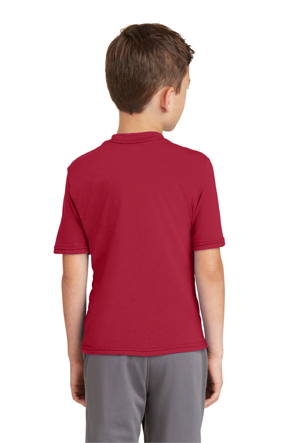 Port & Company PC381Y Youth Dry Zone Performance Moisture Wicking Short Sleeve Crewneck T-Shirt Red Back