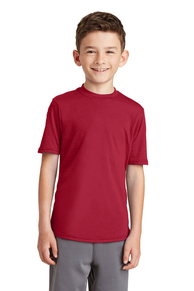 Port & Company PC381Y Youth Dry Zone Performance Moisture Wicking Short Sleeve Crewneck T-Shirt Red Front