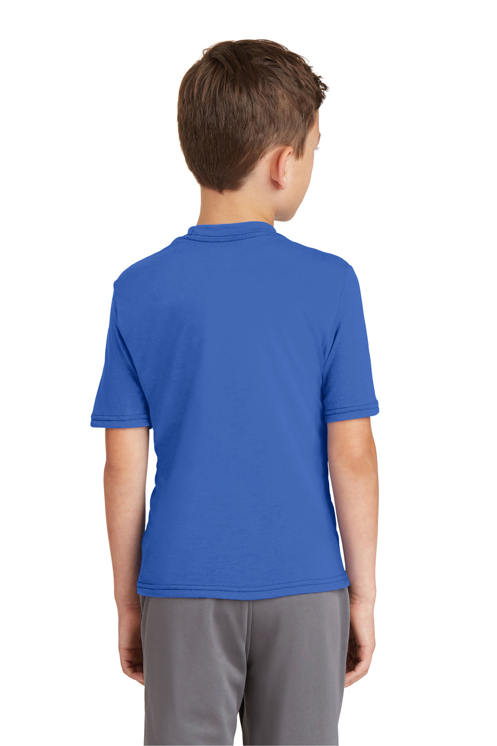 Port & Company PC381Y Youth Dry Zone Performance Moisture Wicking Short Sleeve Crewneck T-Shirt Royal Blue Back