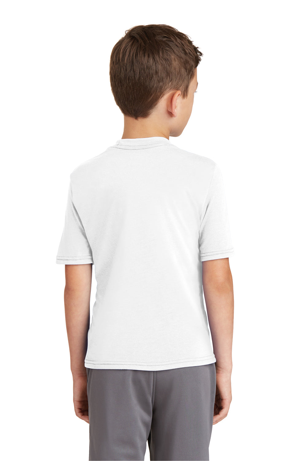 Port & Company PC381Y Youth Dry Zone Performance Moisture Wicking Short Sleeve Crewneck T-Shirt White Back