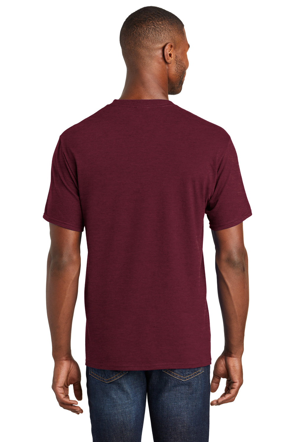 Port & Company PC450 Mens Fan Favorite Short Sleeve Crewneck T-Shirt Maroon Back