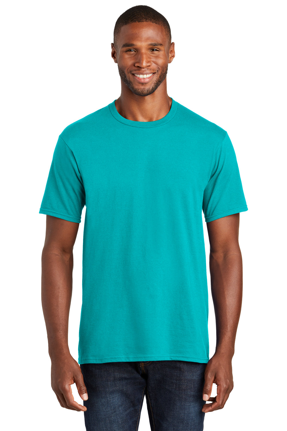 Port & Company PC450 Mens Fan Favorite Short Sleeve Crewneck T-Shirt Aqua Blue Front