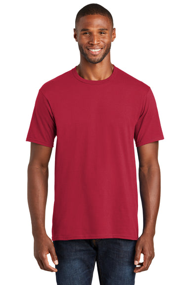 Port & Company PC450 Mens Fan Favorite Short Sleeve Crewneck T-Shirt Cardinal Red Front